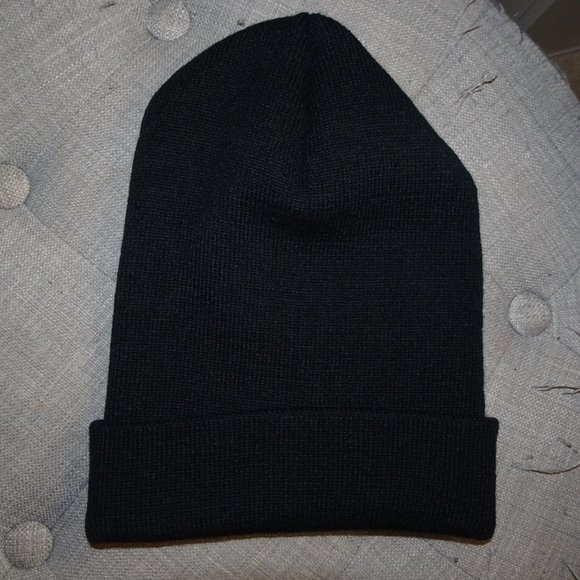 Embroidered APS Black Knit Beanie Hat - Picture 2 of 2